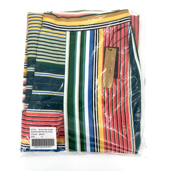 Maree Pour Toi wrap front wide leg pants in multicolor Size 12 - Picture 13 of 13